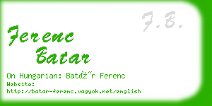 ferenc batar business card